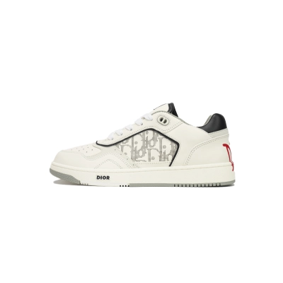 EM Sneakers Dior B27 Uptown Low-Top Sneaker White and Black Smooth Calfskin with White Dior Oblique Galaxy Leather 01