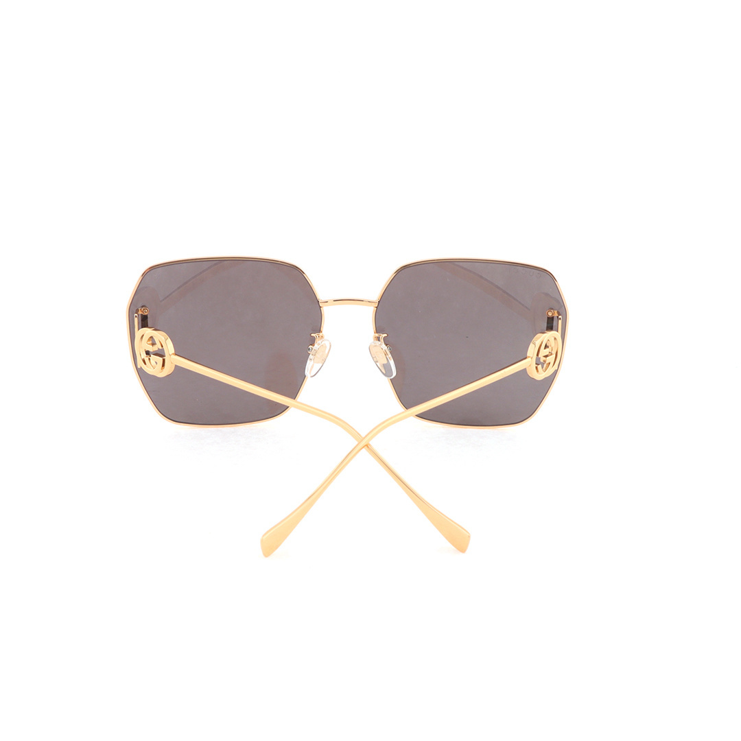 EM Sneakers Gucci Gold Tone Oversize Sunglasses Frame with "GG" Logo Accent
