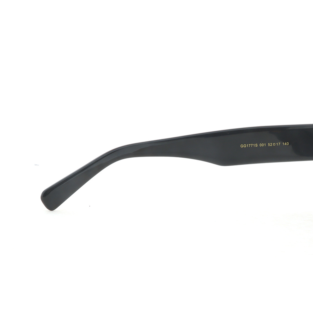 EM Sneakers GUCCI Rectangular-frame Acetate Sunglasses Black Gold