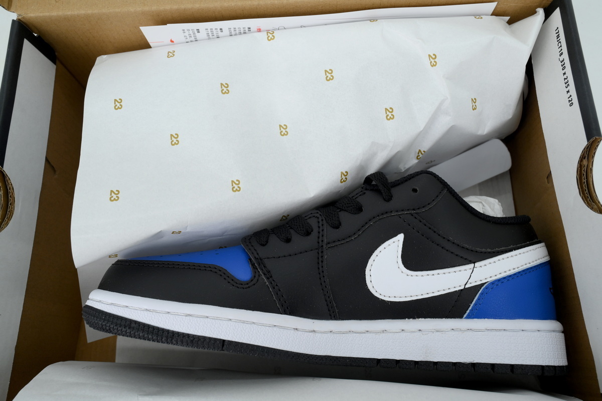 EM Sneakers Air Jordan 1 Low Black Royal Toe