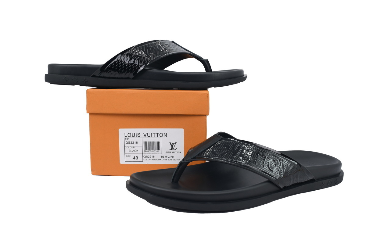 EM Sneakers Louis Vuitton LV Mirabeau Thong Slides-The Leather Surface Is Completely Black
