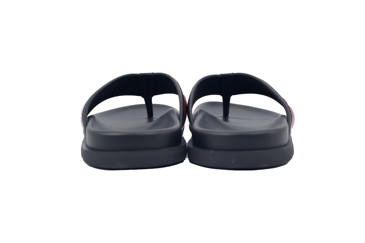 EM Sneakers Louis Vuitton LV Mirabeau Thong Slides Black and Red On The Internet