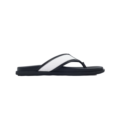 EM Sneakers Louis Vuitton LV Mirabeau Thong Slides Net Black And White 02