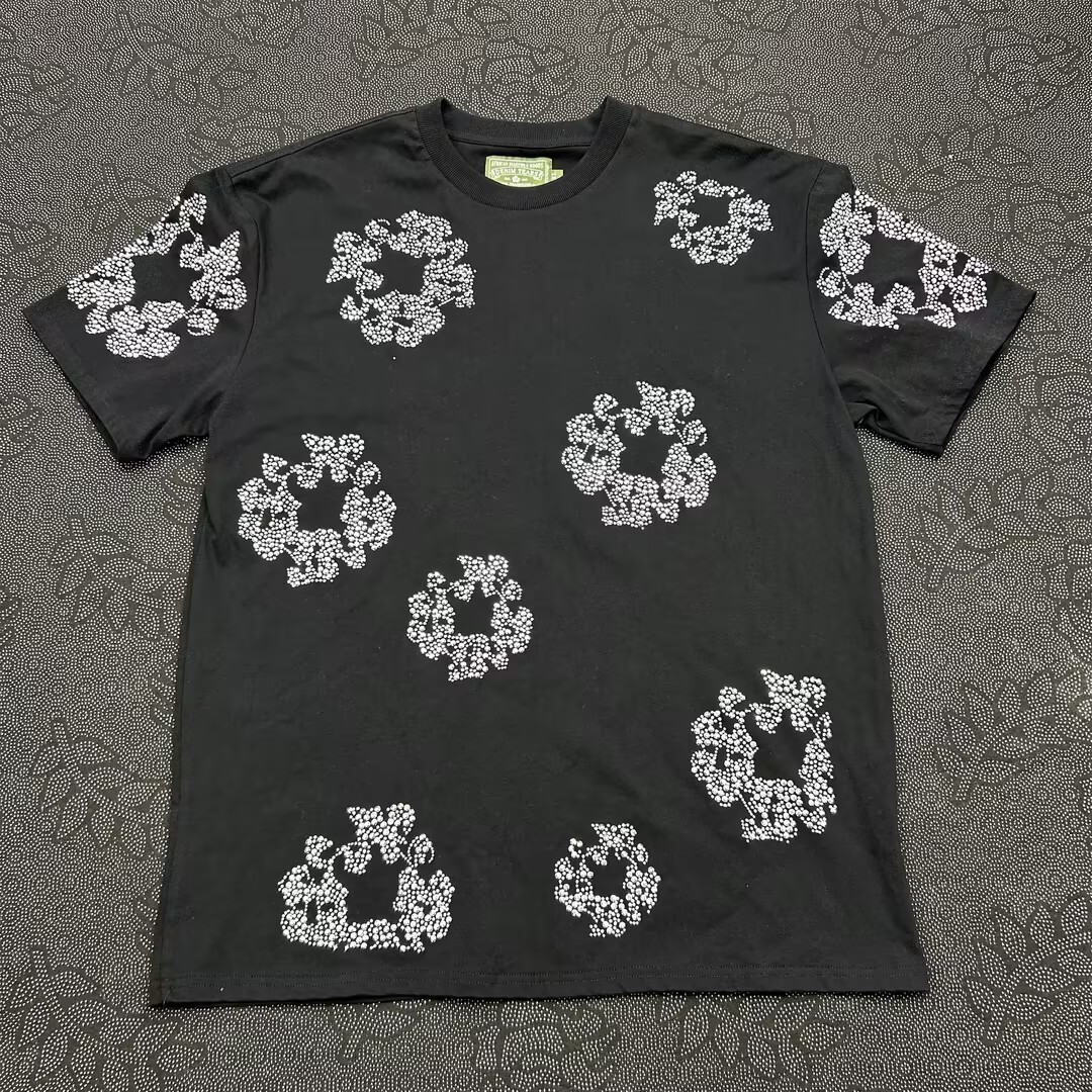 EM Sneakers Denim Tears The Cotton Wreath T-Shirt Royal Black and Diamond-DTT15