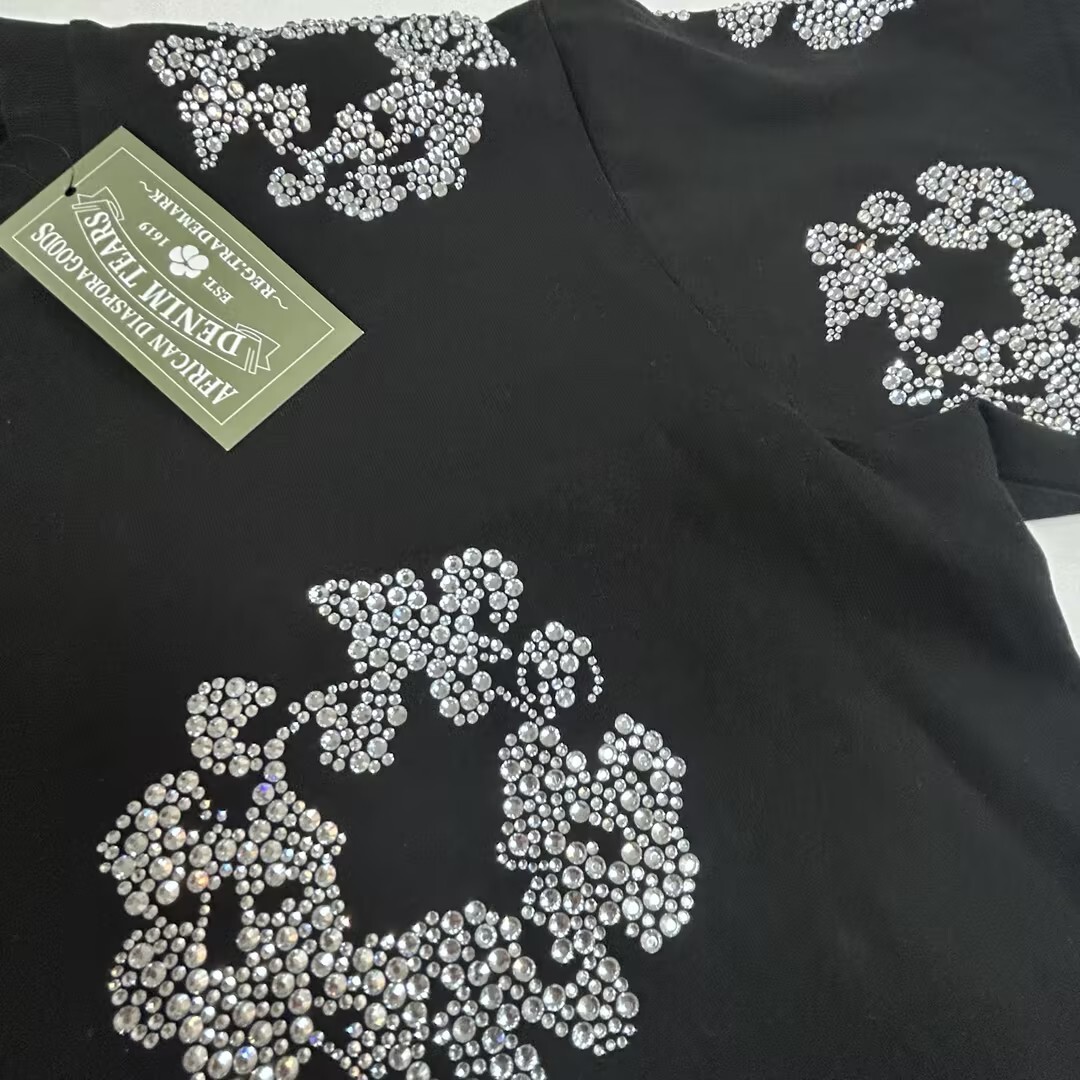 EM Sneakers Denim Tears The Cotton Wreath T-Shirt Royal Black and Diamond-DTT15