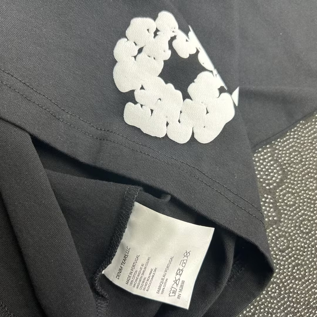 EM Sneakers Denim Tears The Cotton Wreath T-Shirt Royal Black-DTT09