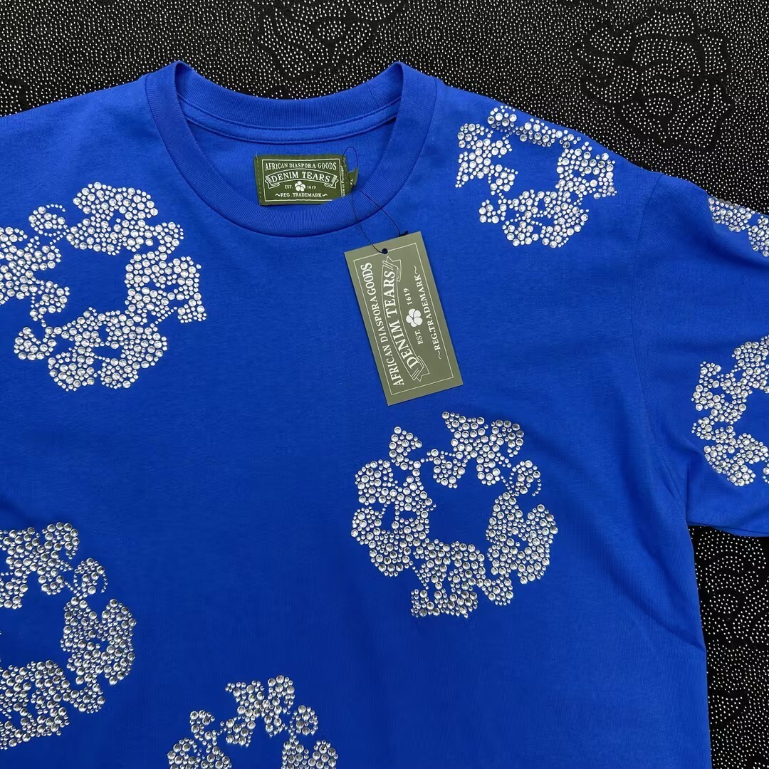 EM Sneakers Denim Tears The Cotton Wreath T-Shirt Royal Blue-DTT17