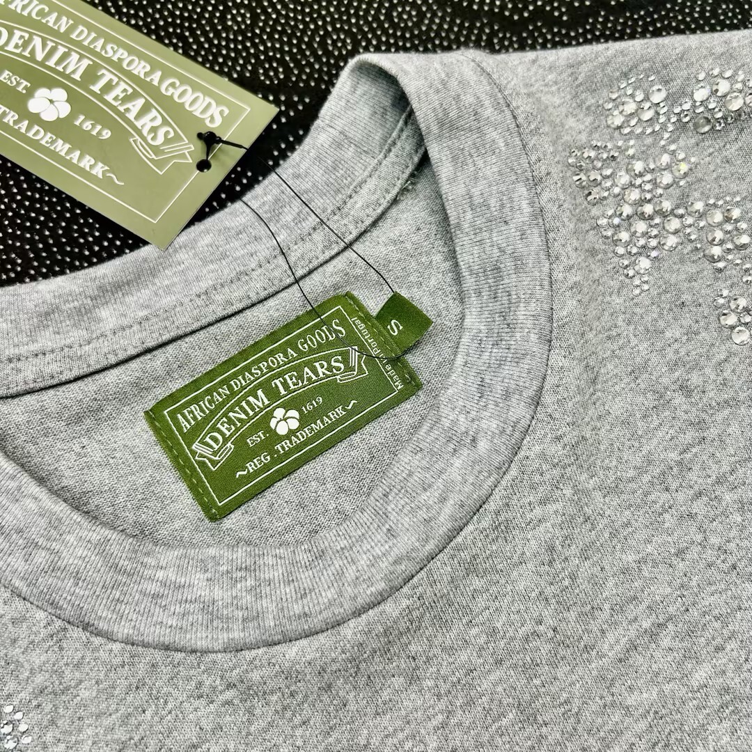 EM Sneakers Denim Tears The Cotton Wreath T-Shirt Royal Gray-DTT16