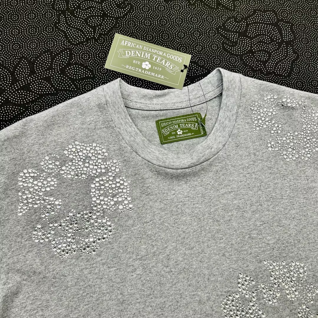 EM Sneakers Denim Tears The Cotton Wreath T-Shirt Royal Gray-DTT16