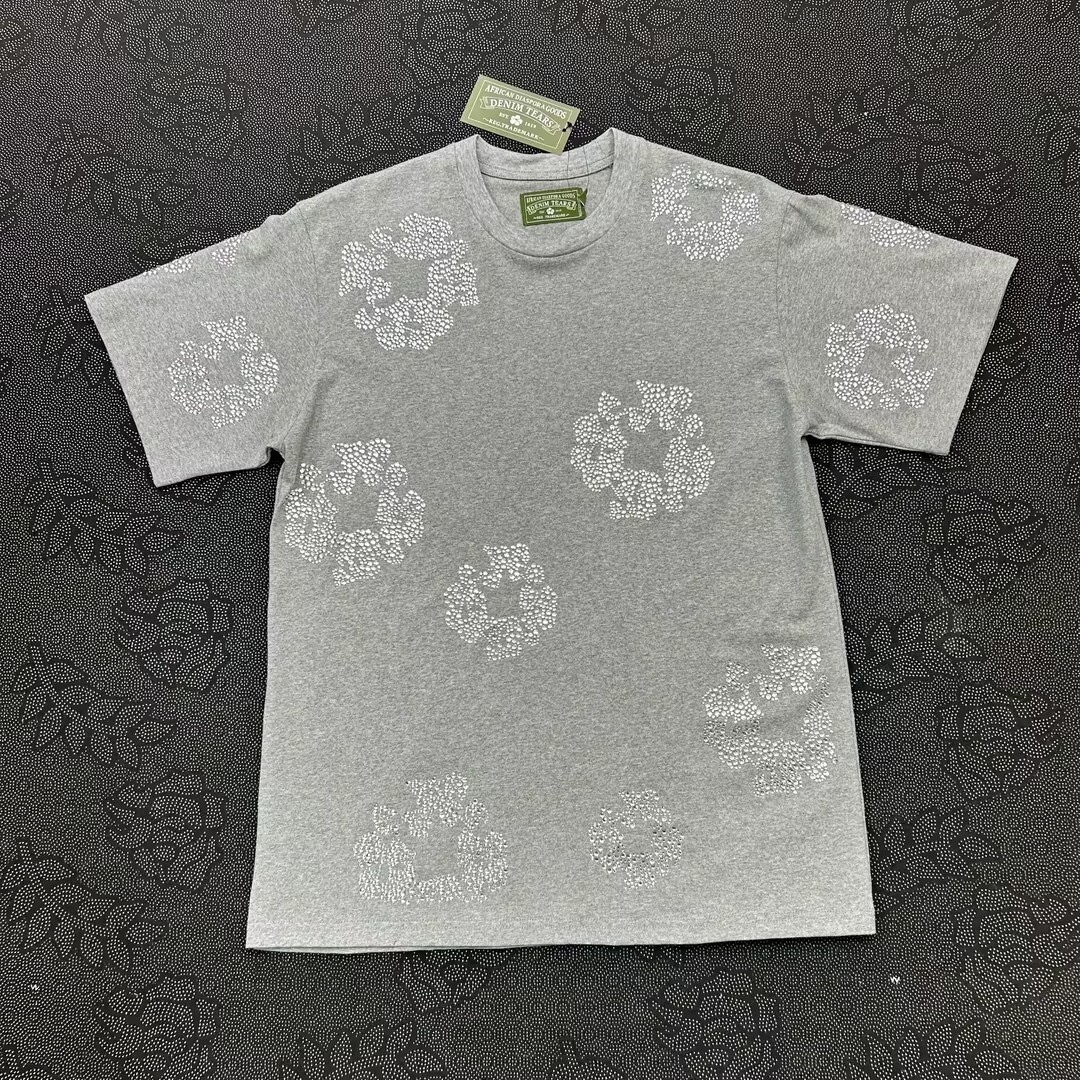 EM Sneakers Denim Tears The Cotton Wreath T-Shirt Royal Gray-DTT16