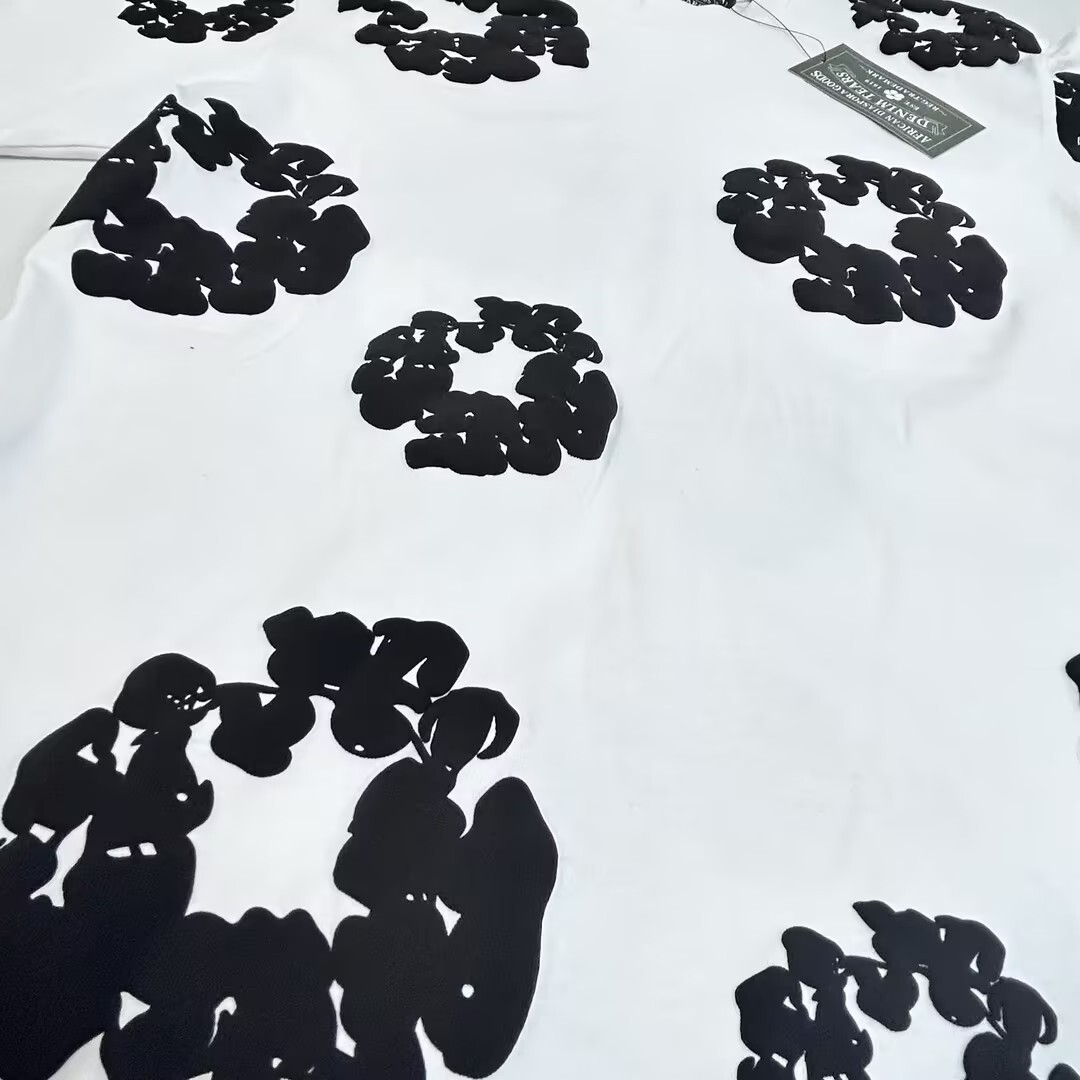 EM Sneakers Denim Tears The Cotton Wreath T-Shirt Royal White Black-DTT13