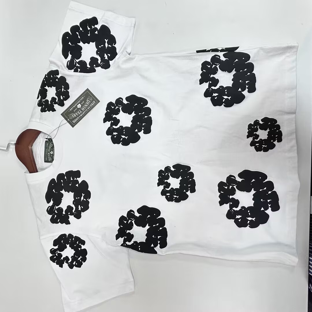 EM Sneakers Denim Tears The Cotton Wreath T-Shirt Royal White Black-DTT13