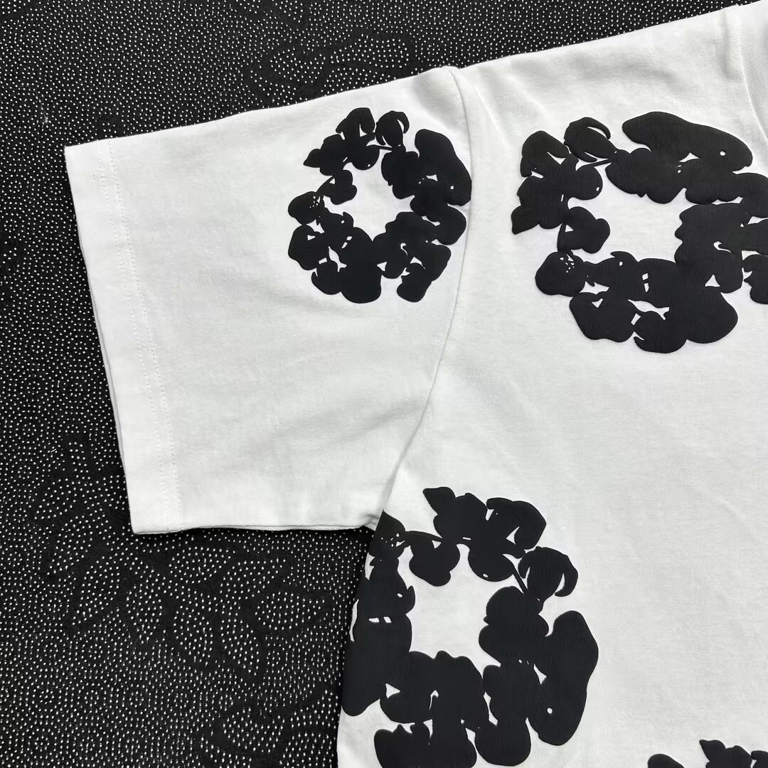 EM Sneakers Denim Tears The Cotton Wreath T-Shirt Royal White Black-DTT13