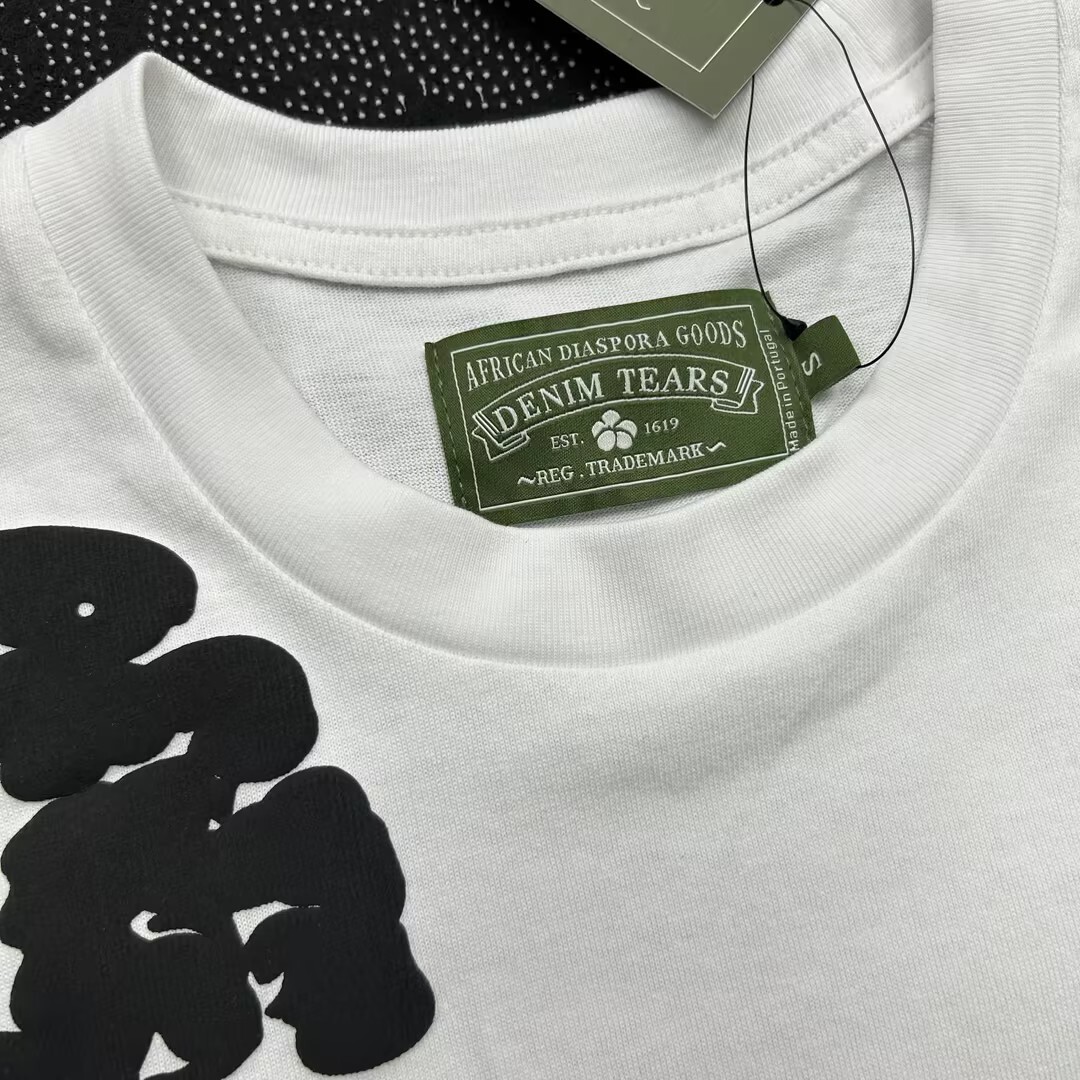 EM Sneakers Denim Tears The Cotton Wreath T-Shirt Royal White Black-DTT13