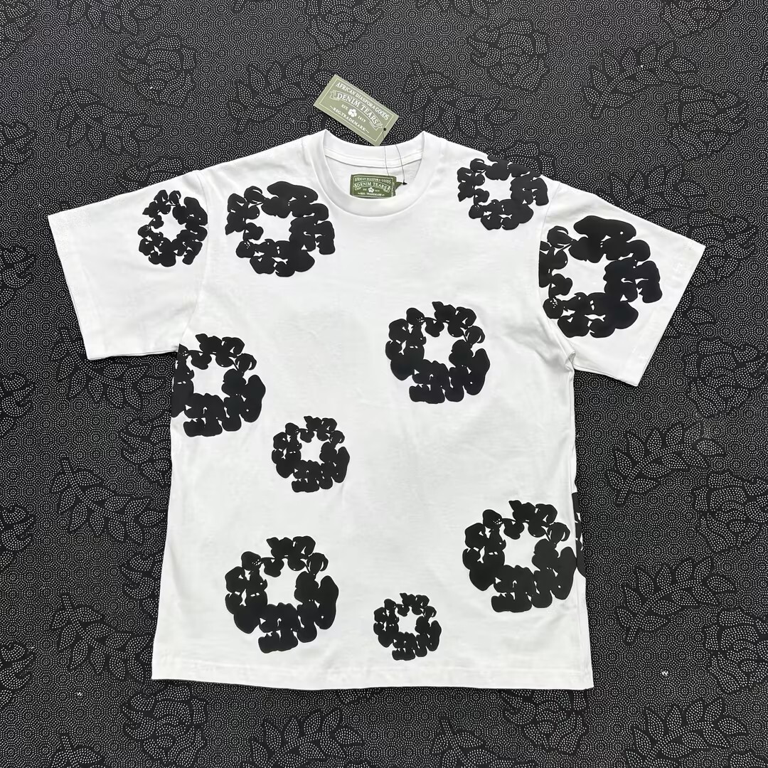 EM Sneakers Denim Tears The Cotton Wreath T-Shirt Royal White Black-DTT13