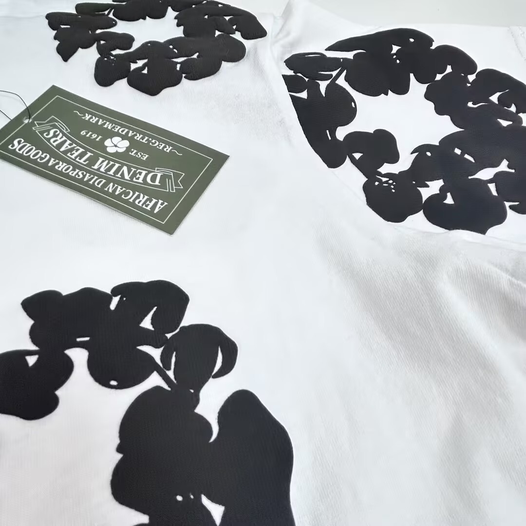 EM Sneakers Denim Tears The Cotton Wreath T-Shirt Royal White Black-DTT13