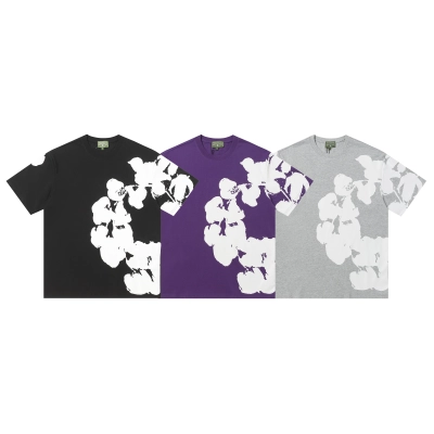 EM Sneakers Denim Tears Big Cotton Wreath T-shirt Black /Gray /Purple 01