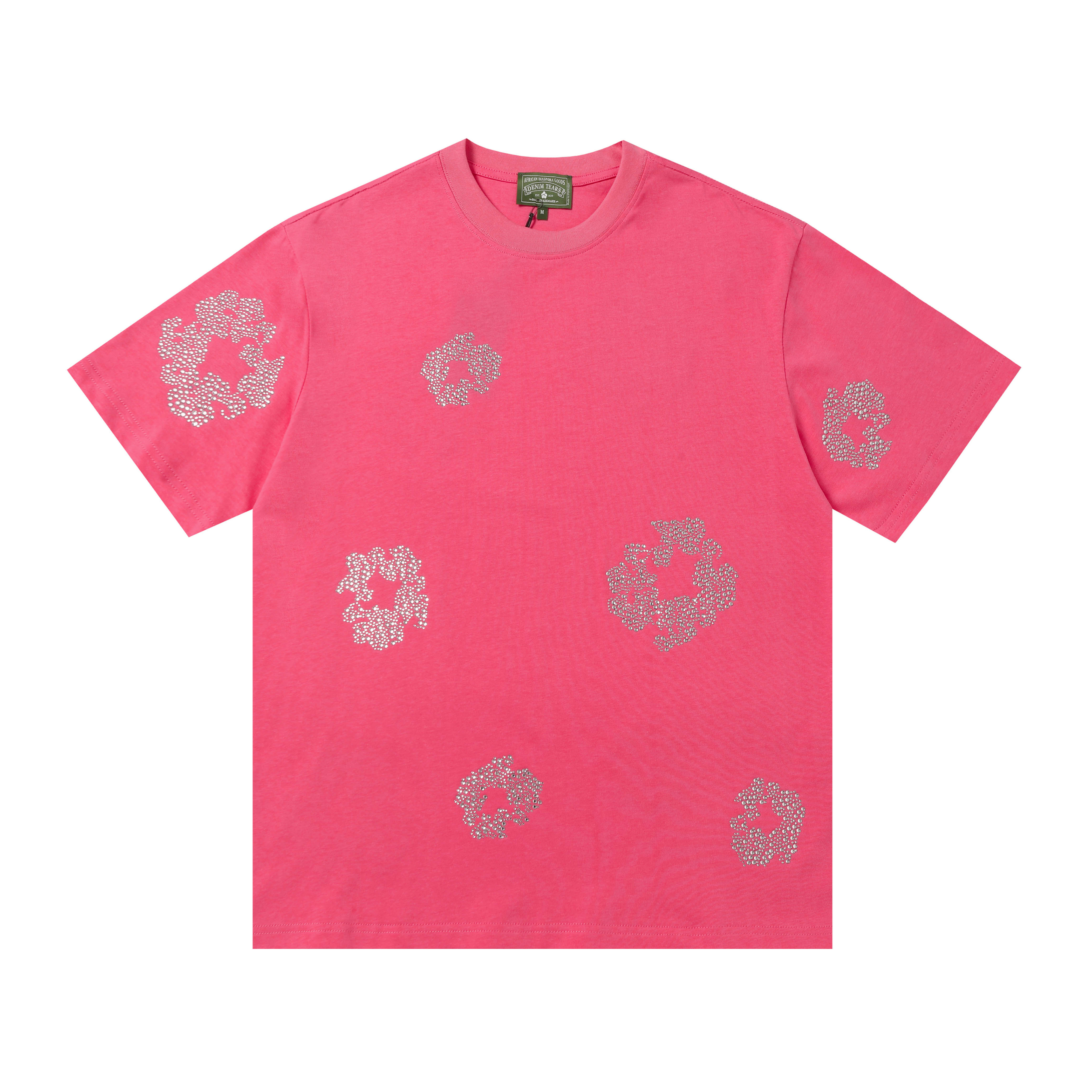 EM Sneakers Denim Tears Cotton Wreath T-shirt & Shorts Pink and Diamond