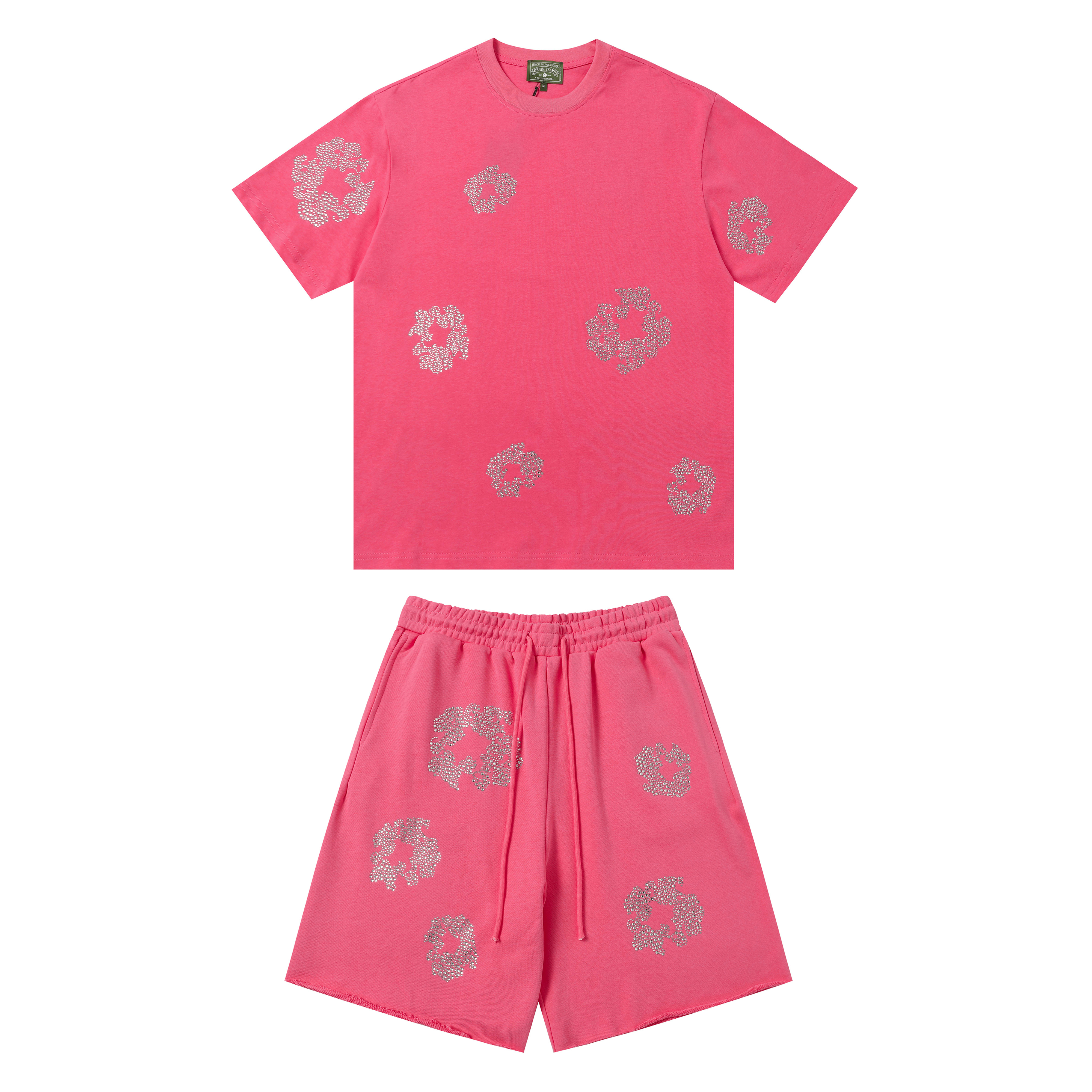 EM Sneakers Denim Tears Cotton Wreath T-shirt & Shorts Pink and Diamond