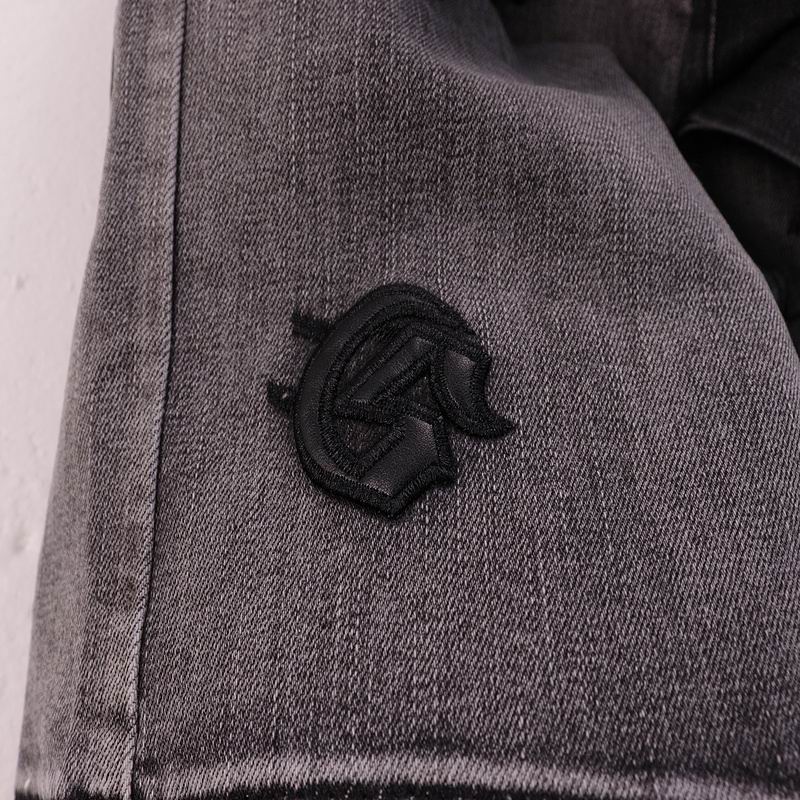 EM Sneakers Godspeed Black Embroidery Denim Jean Washed Gray-8660