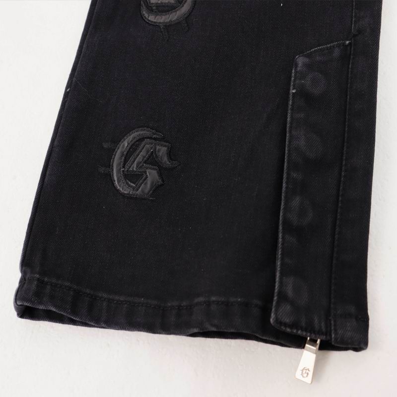 EM Sneakers Godspeed Infinity Denim v2 Black Washed Jeans with All-Over Leather "G" Logo Print-8218