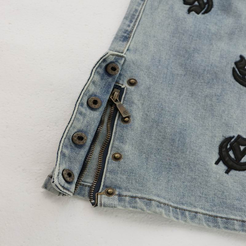 EM Sneakers Godspeed Infinity Denim v2 Blue Washed Jeans with All-Over Leather "G" Logo Print-8218