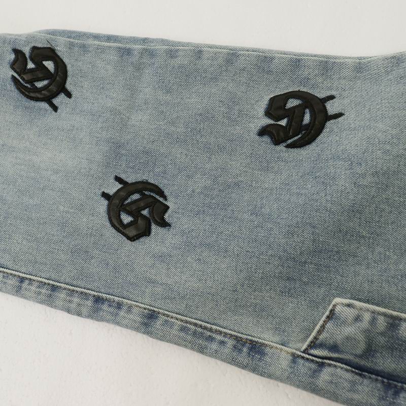 EM Sneakers Godspeed Infinity Denim v2 Blue Washed Jeans with All-Over Leather "G" Logo Print-8218