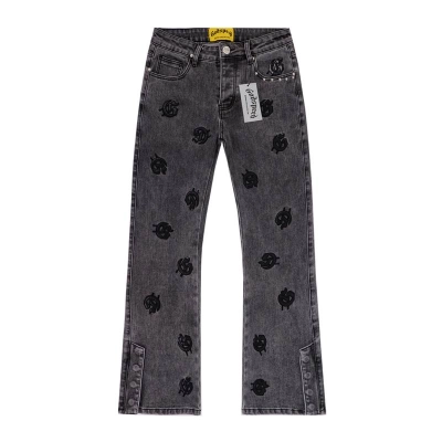 EM Sneakers Godspeed Infinity Denim v2 Gray Washed Jeans with All-Over Leather "G" Logo Print-8218 01