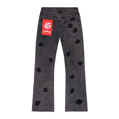 EM Sneakers Godspeed Infinity Denim v2 Gray Washed Jeans with All-Over Leather "G" Logo Print-8218 02