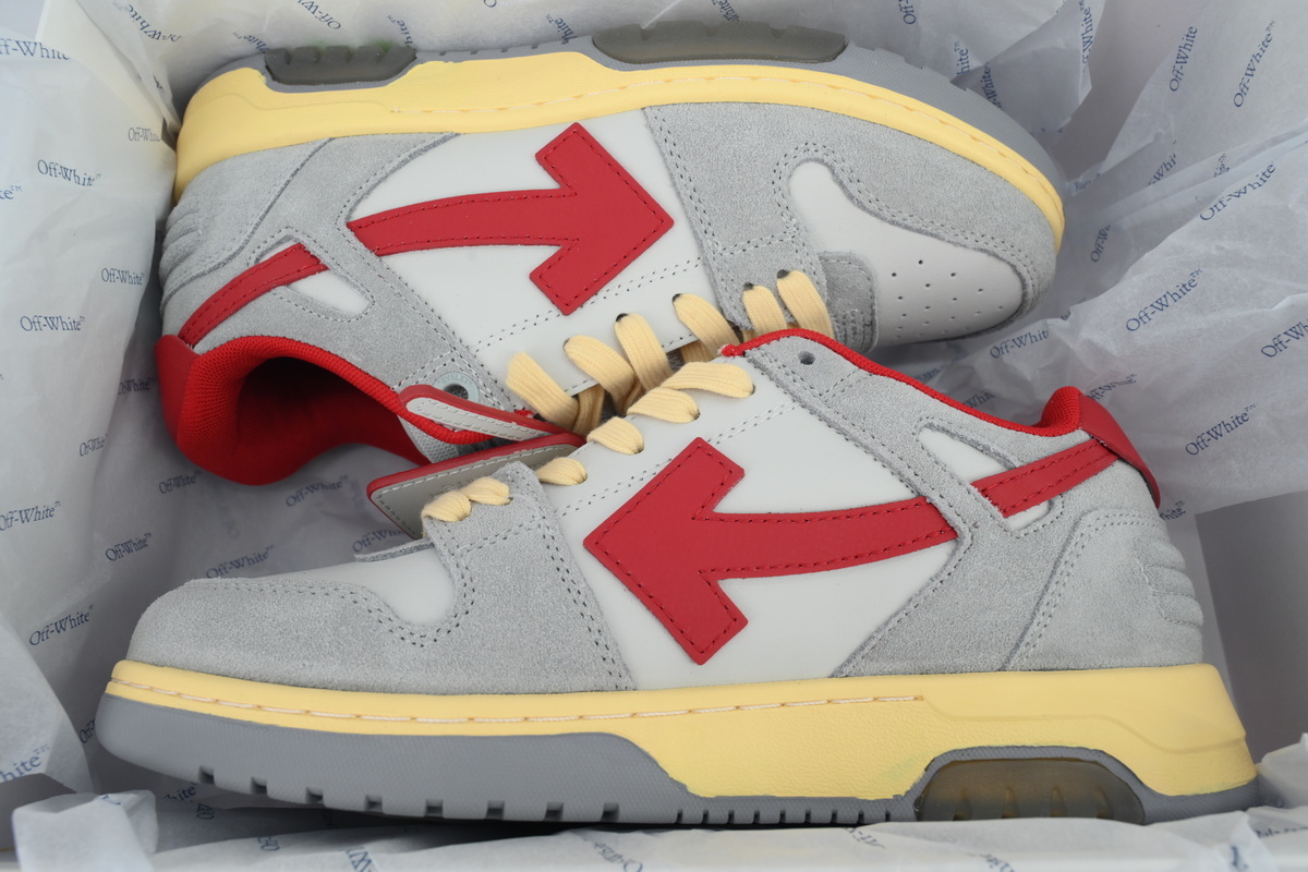 EM Sneakers Off-White Out of Office Low Light Grey Red