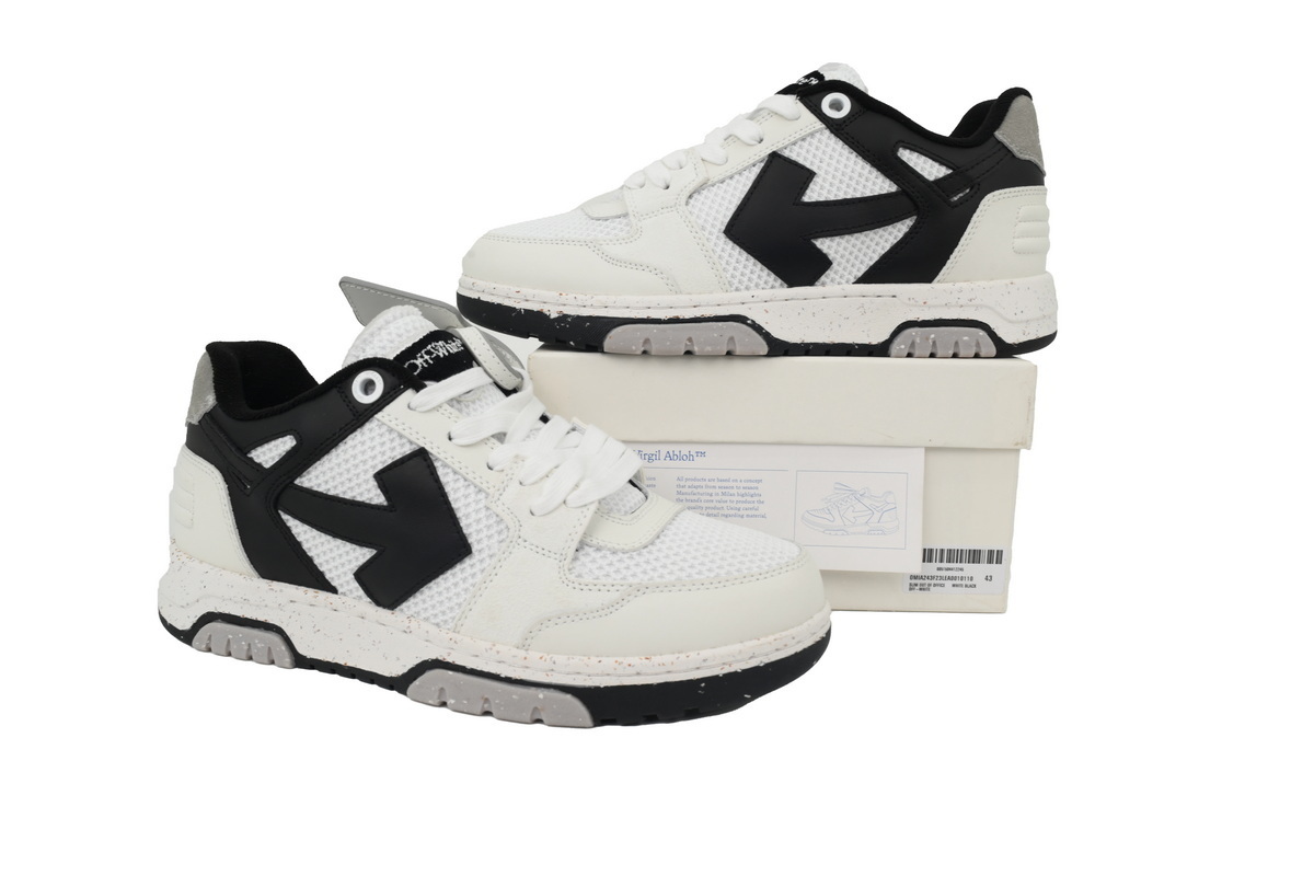 EM Sneakers Off-White Out of Office Slim White Black Speckled