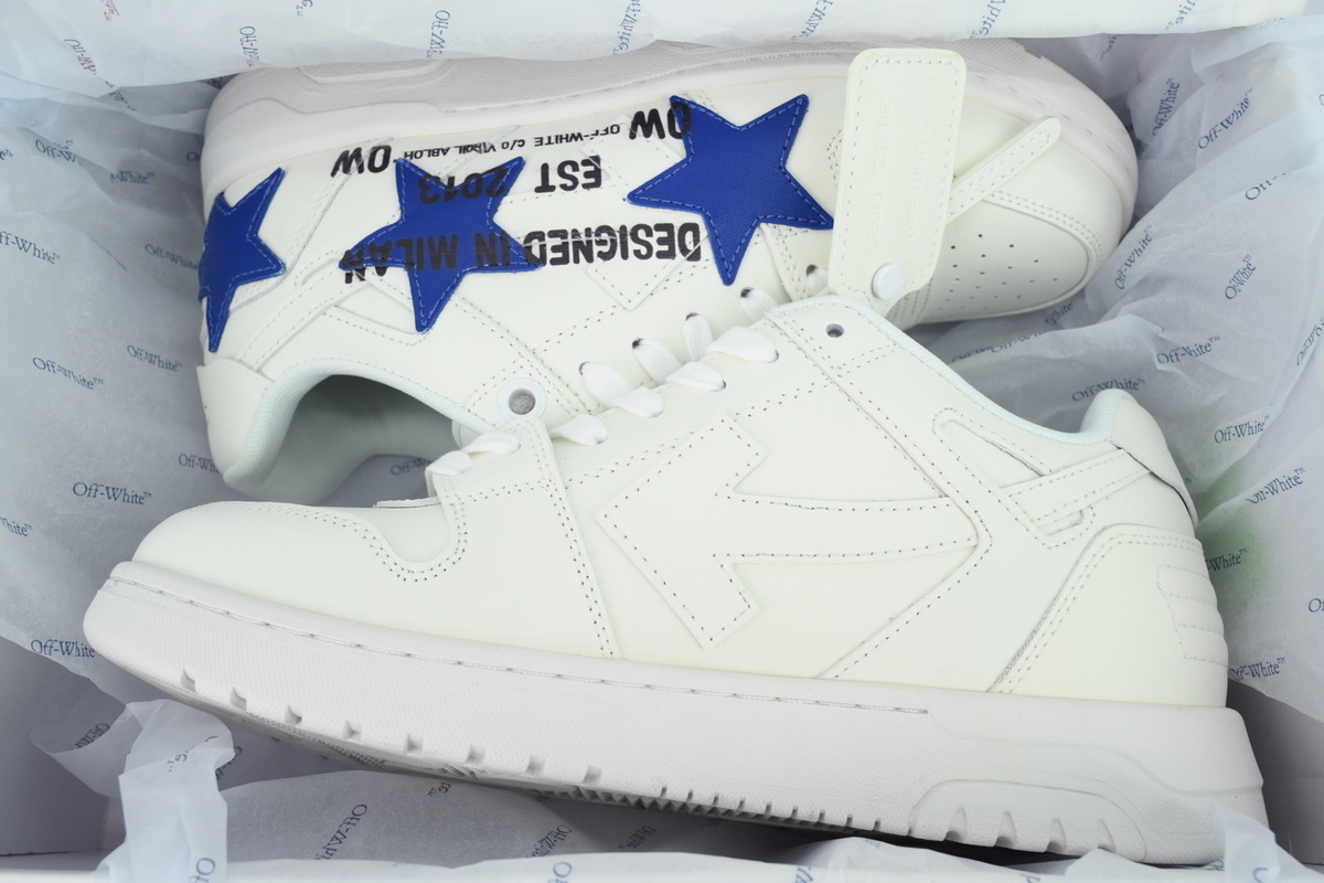 EM Sneakers Off-White Out Of White White and Blue Five Stars