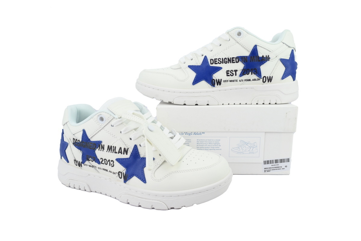EM Sneakers Off-White Out Of White White and Blue Five Stars