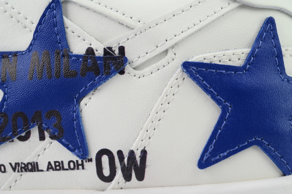 EM Sneakers Off-White Out Of White White and Blue Five Stars