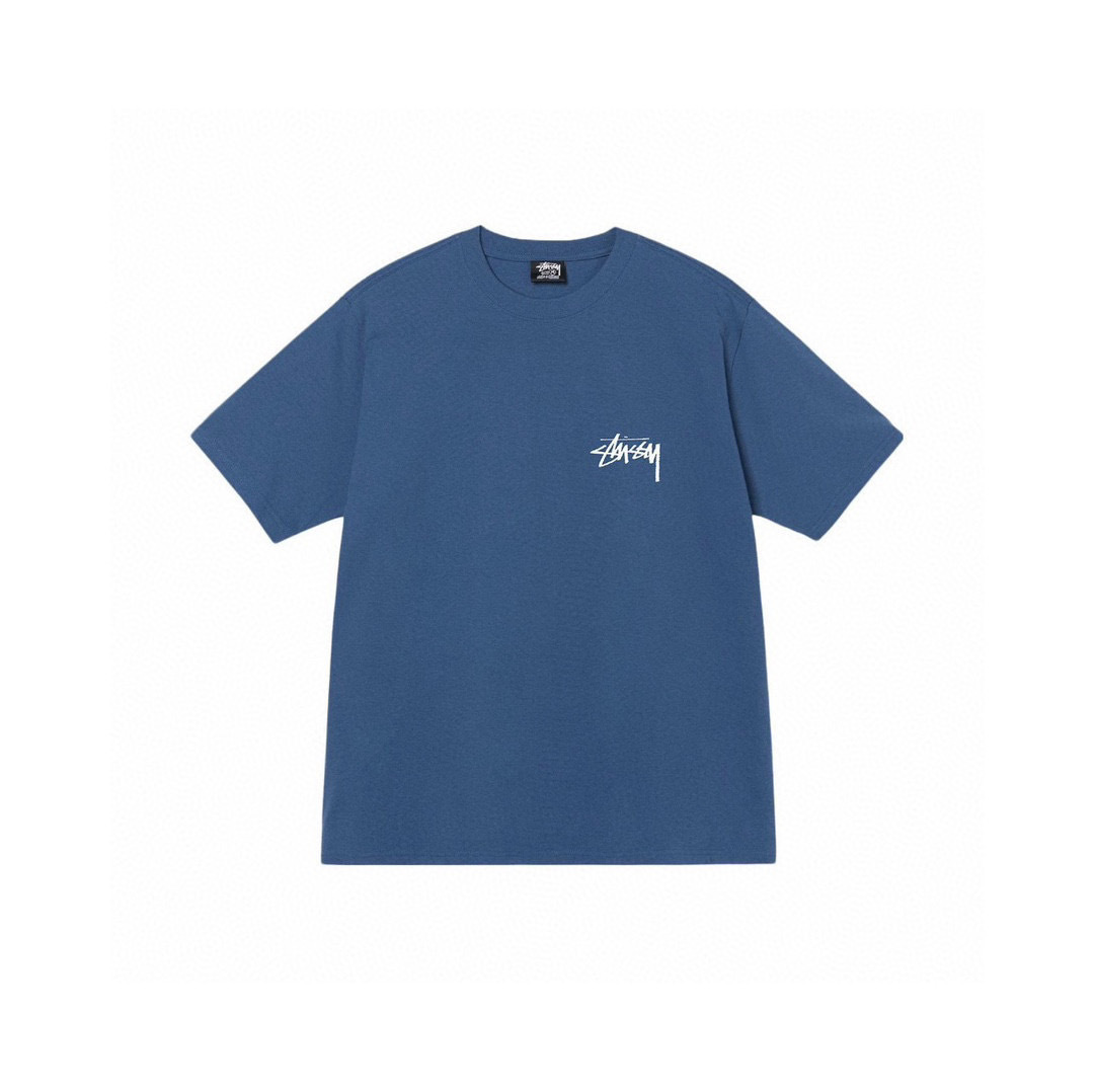 EM Sneakers Stussy 2023 Dice Letter Print T-Shirt-XB995 Black /White /Khaki /Hazy Blue