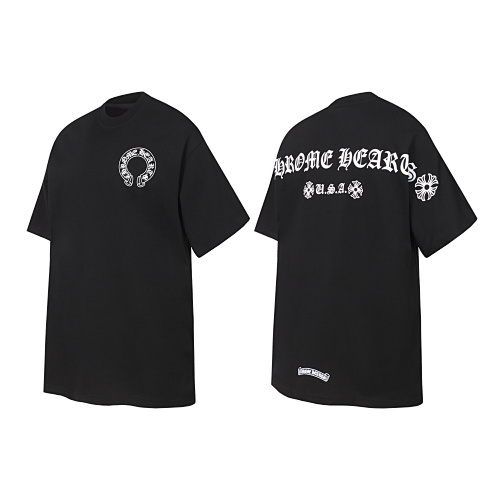 EM Sneakers Chrome Hearts Colorful Horseshoe Sanskrit Letters Printed T-shirt Black-2221