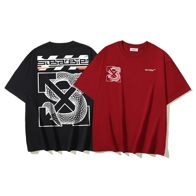 EM Sneakers Off-White T-shirt -168 Black /Red 01