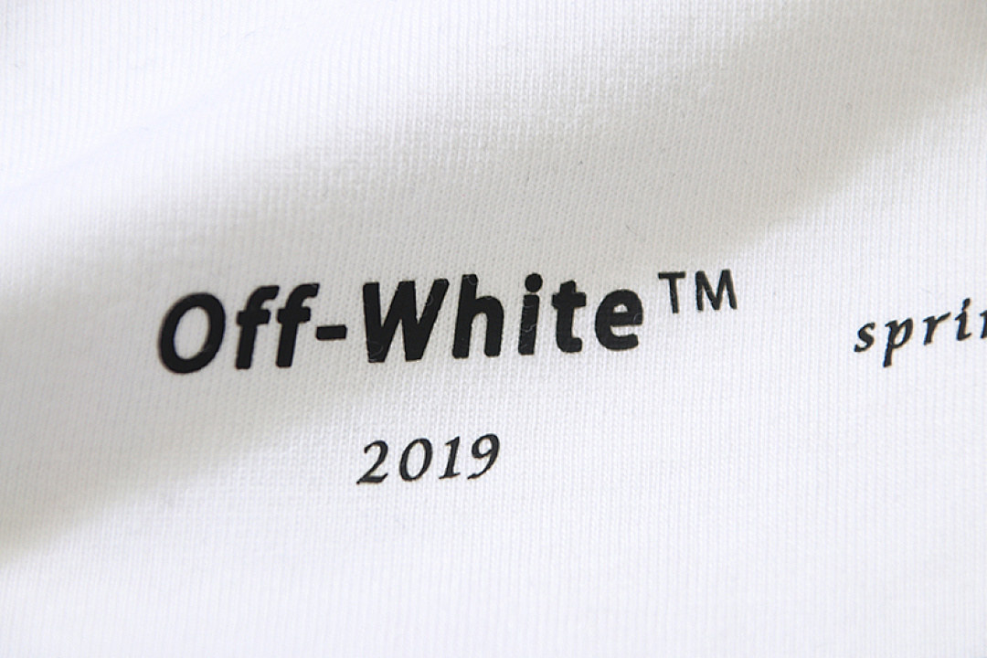 EM Sneakers OFF-WHITE Monet Oil Painting Arrow Print T-shirt #170 Black /White