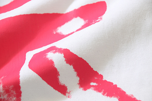 EM Sneakers OFF-WHITE Pink Arrow Graffiti Print T-shirt #169 Black /White