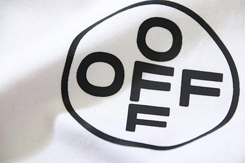 EM Sneakers OFF-WHITE Pink Arrow Graffiti Print T-shirt #169 Black /White