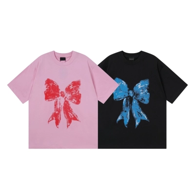 EM Sneakers Balenciaga Bow Print T-Shirt Black /Pink 01