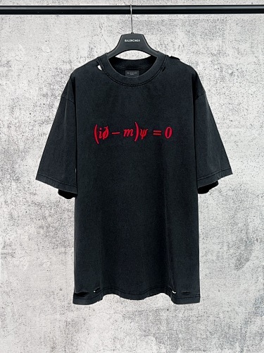 EM Sneakers Balenciaga Dirac Equation Embroidered T-Shirt Washed Black