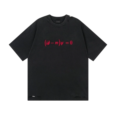 EM Sneakers Balenciaga Dirac Equation Embroidered T-Shirt Washed Black 01