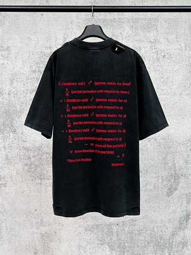 EM Sneakers Balenciaga Dirac Equation Embroidered T-Shirt Washed Black