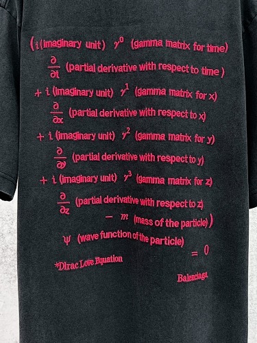 EM Sneakers Balenciaga Dirac Equation Embroidered T-Shirt Washed Black