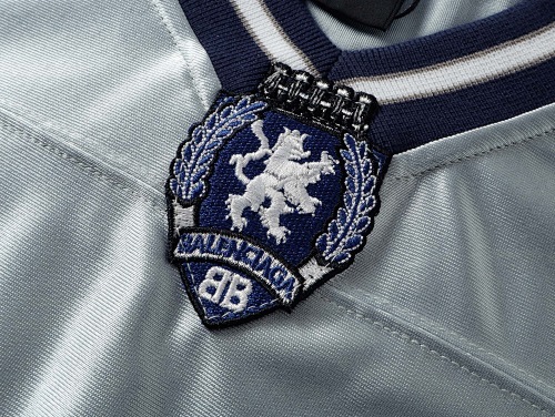 EM Sneakers Balenciaga FOOTBALL 3B Silhouette Custom Woven Ribbed V-Neck Long Sleeve Black /Gray /Gray