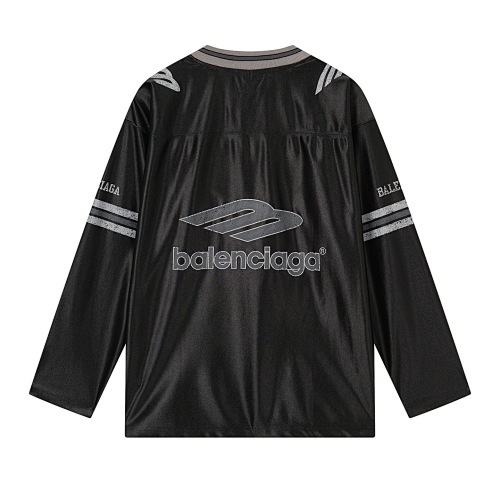 EM Sneakers Balenciaga FOOTBALL 3B Silhouette Custom Woven Ribbed V-Neck Long Sleeve Black /Gray /Gray