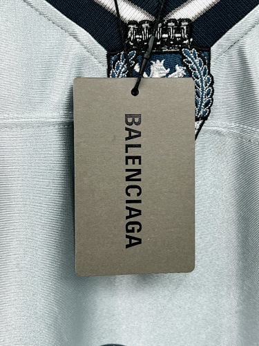 EM Sneakers Balenciaga FOOTBALL 3B Silhouette Custom Woven Ribbed V-Neck Long Sleeve Black /Gray /Gray