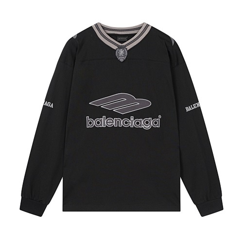 EM Sneakers Balenciaga FOoTBALL 3B Silhouette Ribbed V-Neck Embroidered Long Sleeve Black /Blue