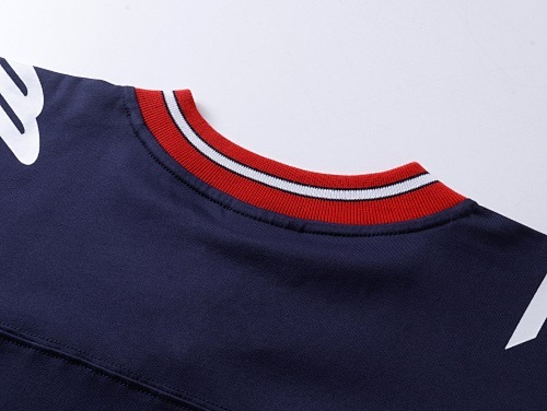 EM Sneakers Balenciaga FOoTBALL Collection 3B Silhouette Ribbed V-Neck Embroidered T-Shirt Black /Blue /Apricot